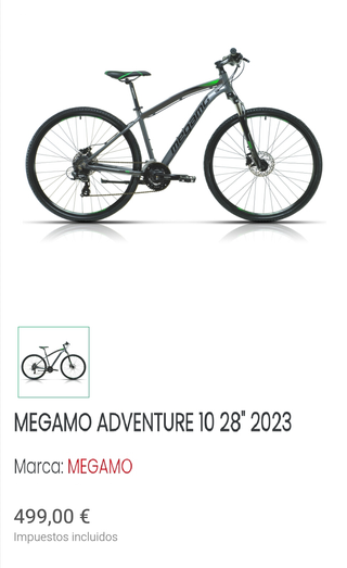 Bicicleta Megamo 28' Adventure 10 2023. Talla L.