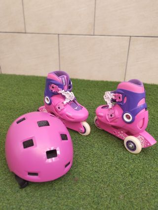 Patines y casco. Talla 28-30