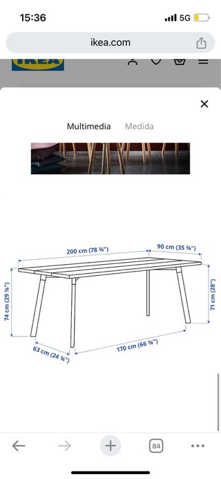 Mesa ikea YPPERLIG 200x90
