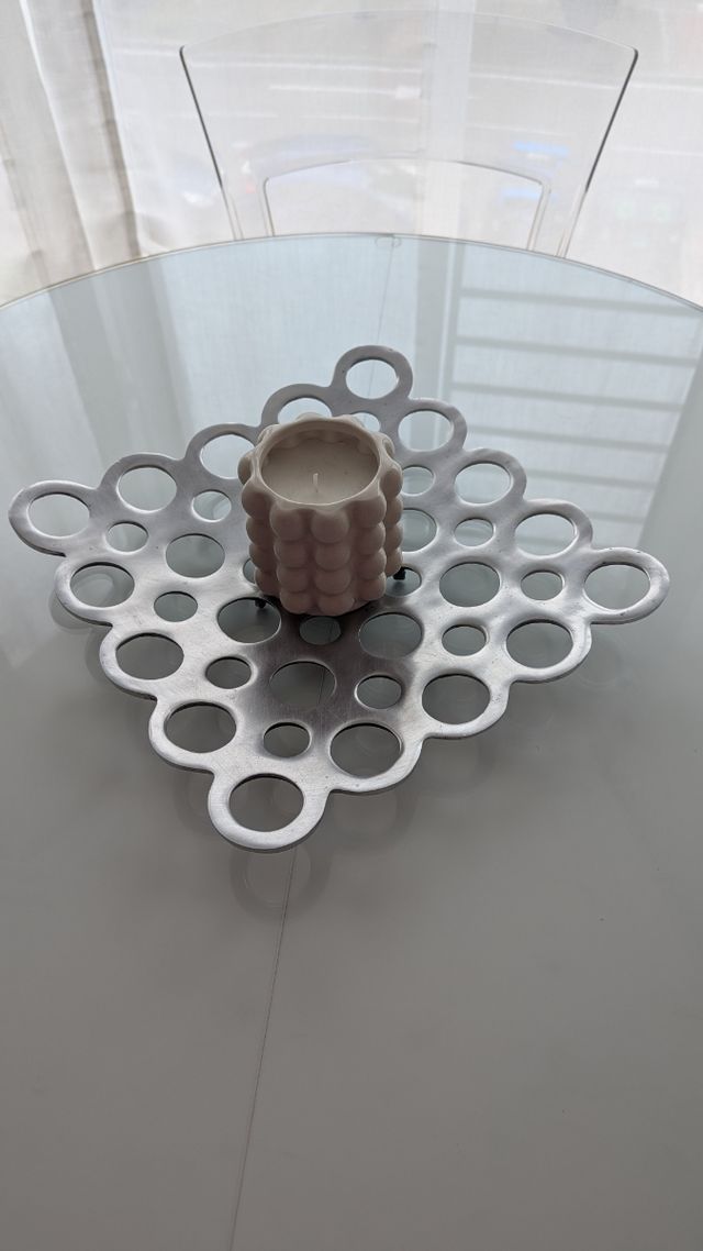 Bandeja decorativa plateada