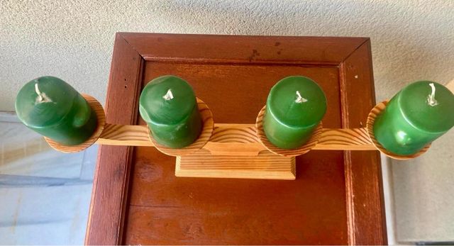 PORTA VELAS DE MADERA