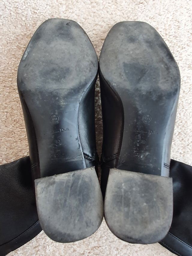 Botín piel negro Talla 39 tacón elástico M dutti
