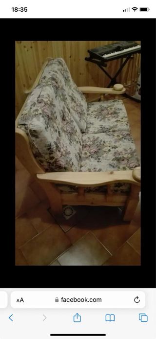 Divano a due posti in legno stile rustico 