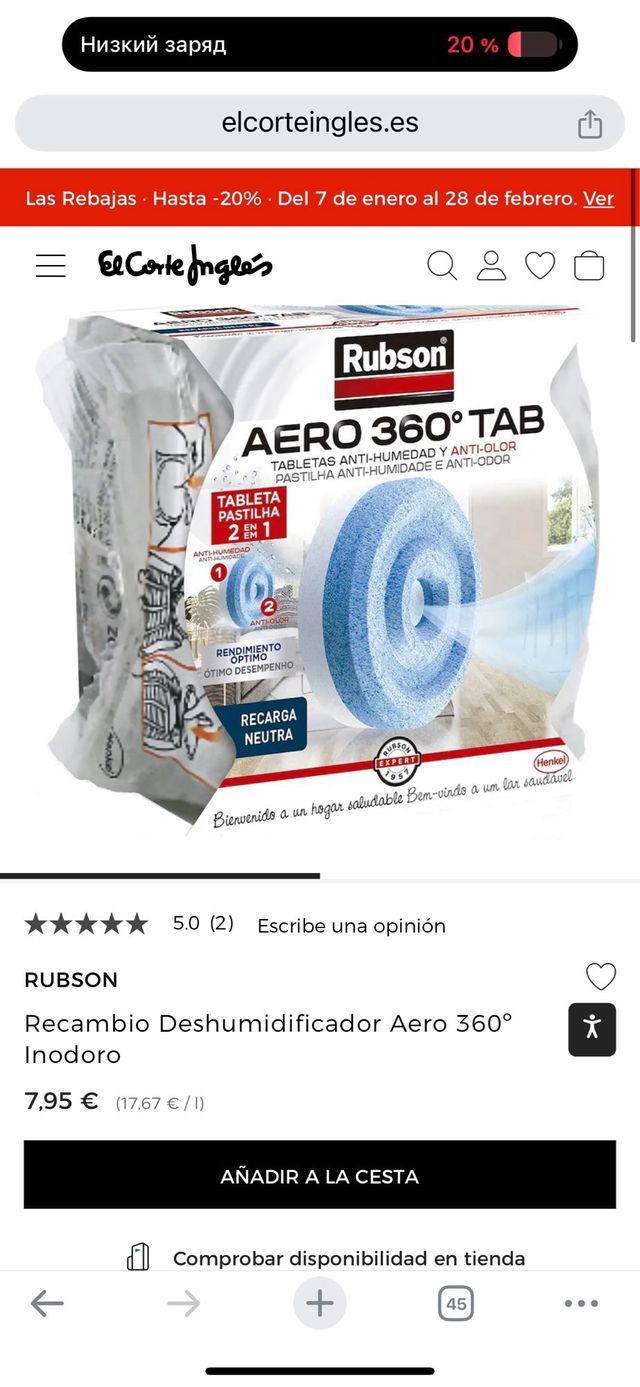 Rubson Aero 360 tab. compresse antiumidità e antiodore