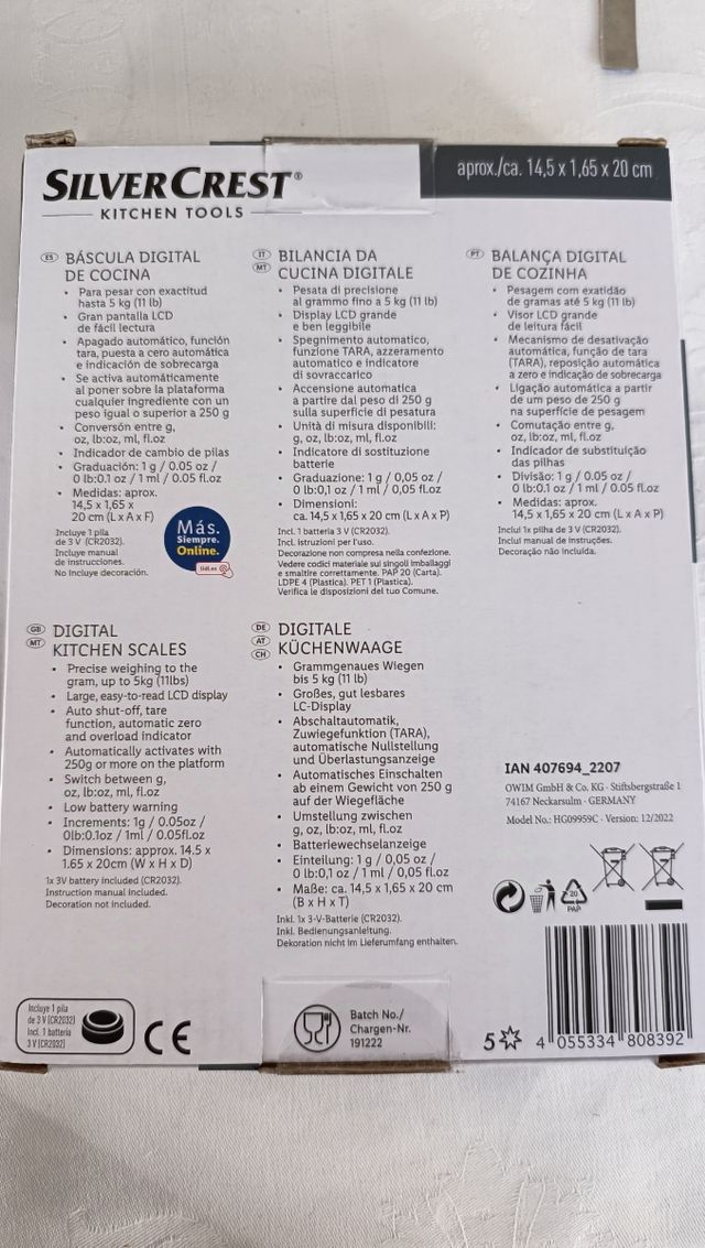 Balanza digital de cocina