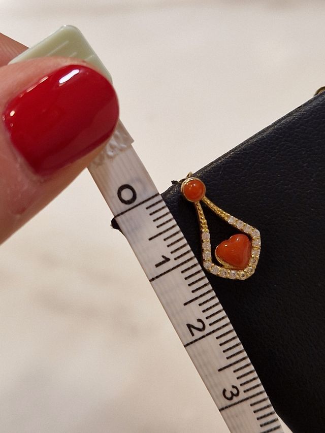 Orecchini Cuori di corallo naturale