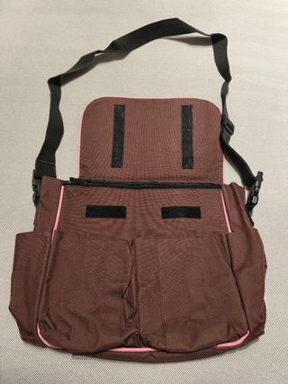 Bolso carro bebe marrón y rosa
