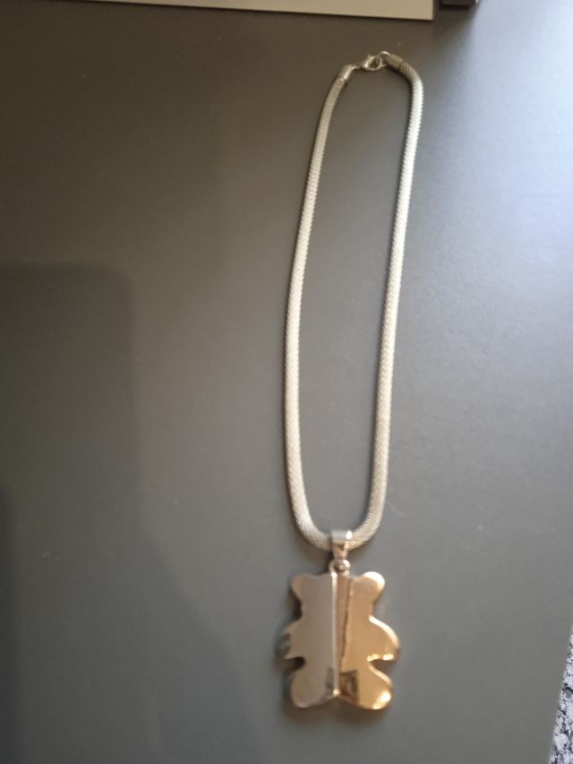 Collar acero oso bicolor