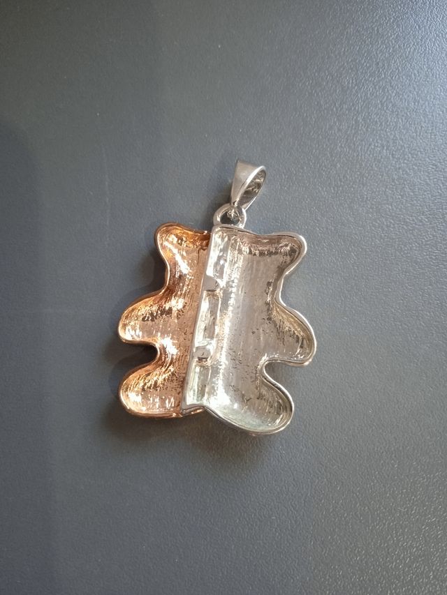 Collar acero oso bicolor