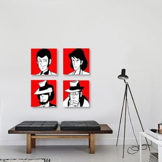 Set quadri Lupin Jigen Zenigata dipinto a mano