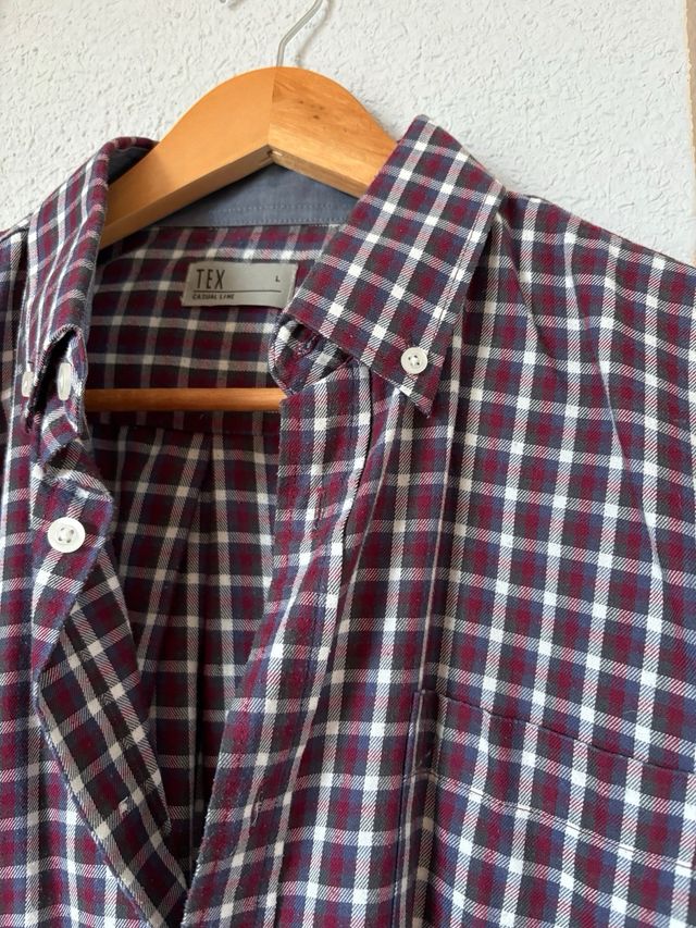 Camisa cuadros Burdeos