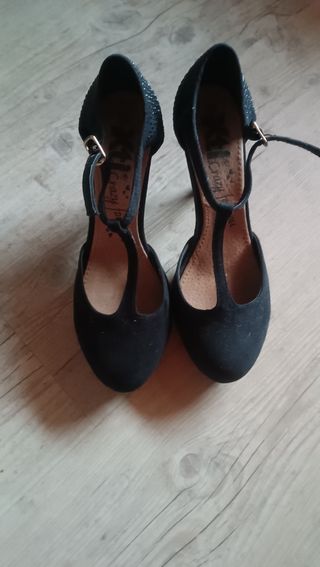 Zapatos negros tacón,talla 39 