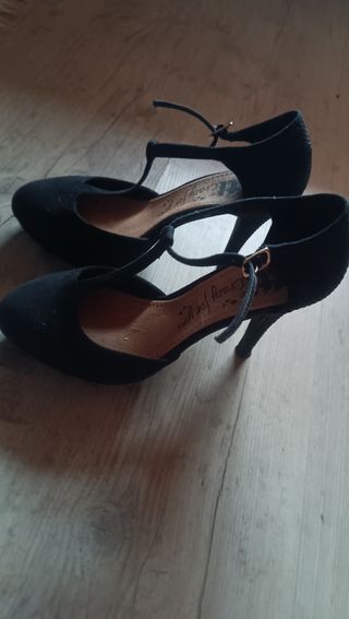 Zapatos negros tacón,talla 39 