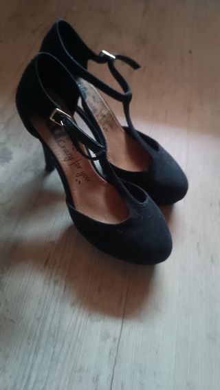 Zapatos negros tacón,talla 39 
