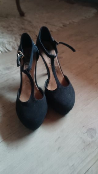 Zapatos negros tacón,talla 39 