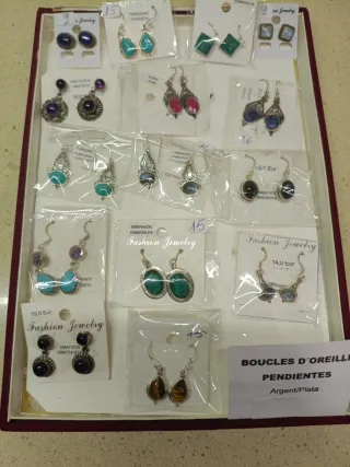 PENDIENTES DE PLATA MINERALES