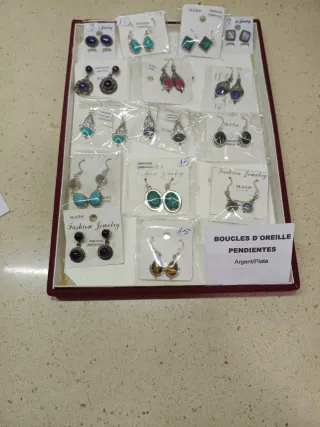 PENDIENTES DE PLATA MINERALES