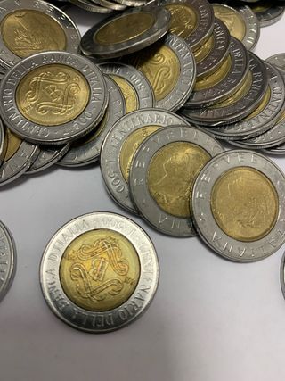 Lotto 57 monete 500 lire 1993