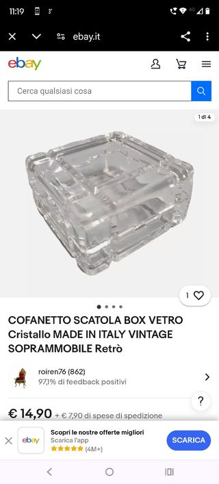 Scatola vetro retrò