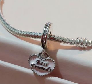  Charm Colgante corazón BEST Friends 