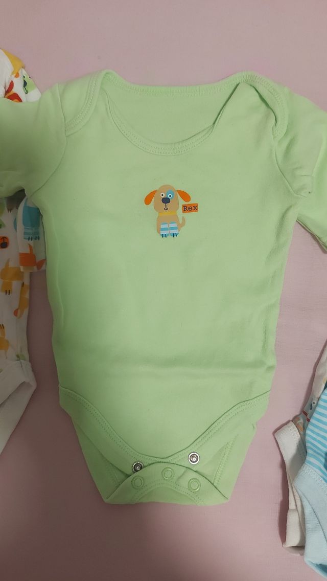 5 bodys recién nacido manga Larga