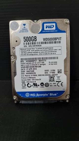 Disco Duro WD Scorpio Blue 500GB
