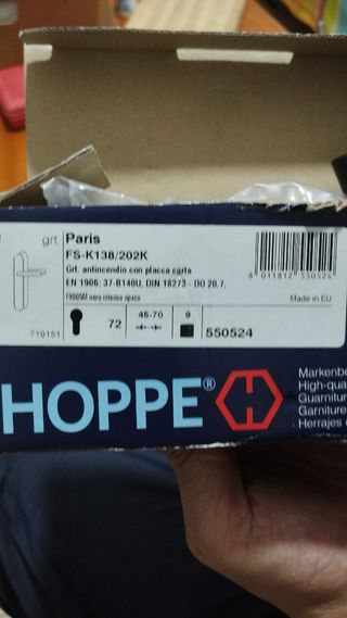 Maneta puerta Hoppe Paris
