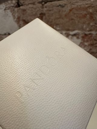 Pandora silver bangle with Hearts Orchid Enamel