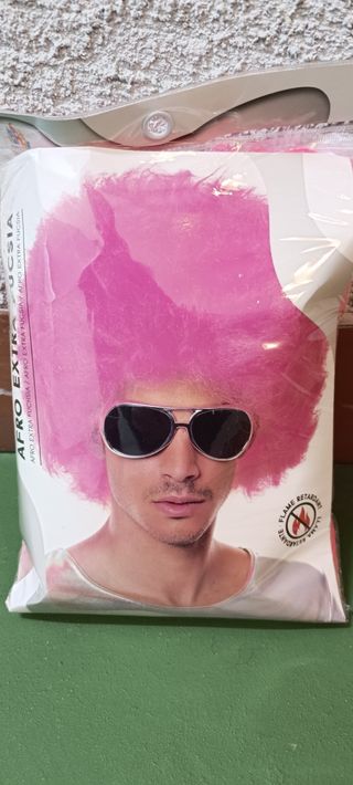Peluca rosa disfraz 