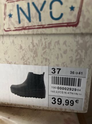 Botin con plataforma negro de piel