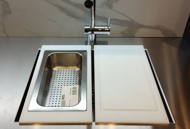 kit tagliere + vaschetta inox