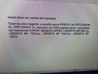 Toner prindo magenta y amarillo