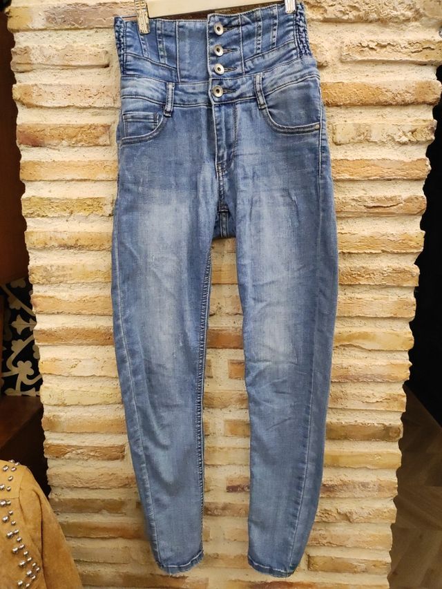 Pitillo vaquero talle alto Laulia