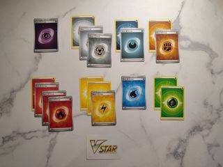 19 Cartas Pokemon JCC (TCG) de Energías Variadas