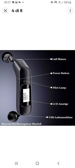 Alcool Test Etilometro Portatile Display