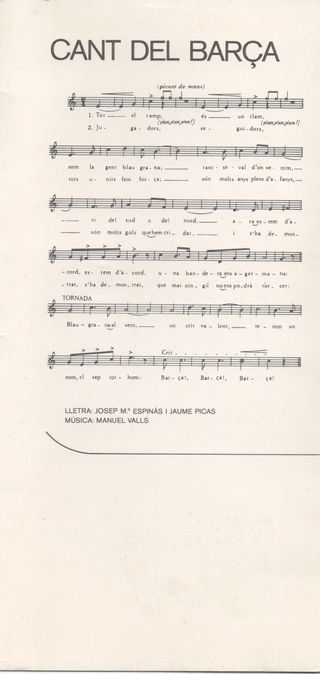 HIMNO BARCELONA-TRIPTICO NADAL 1975