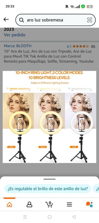 Aro de luz con tripode