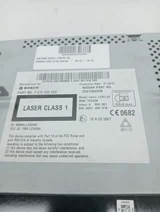 SISTEMA AUDIO / RADIO CD NISSAN JUKE (F15)