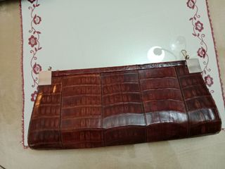 Bolso vintage  de auténtica  piel de cocodrilo