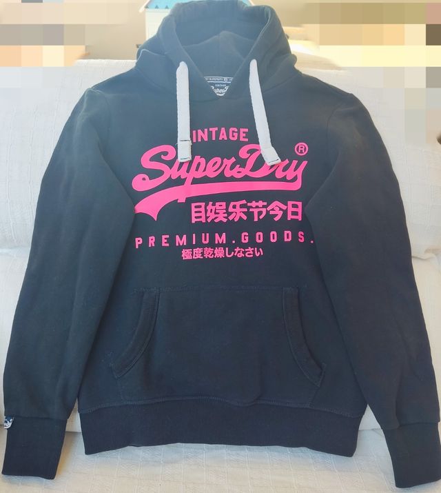 Sudadera negra Superdry niñas talla M