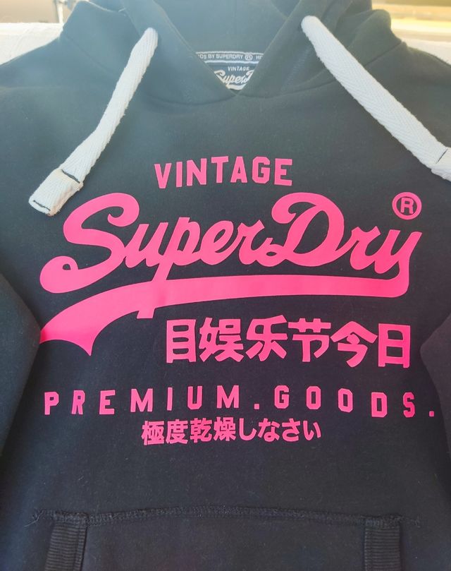 Sudadera negra Superdry niñas talla M