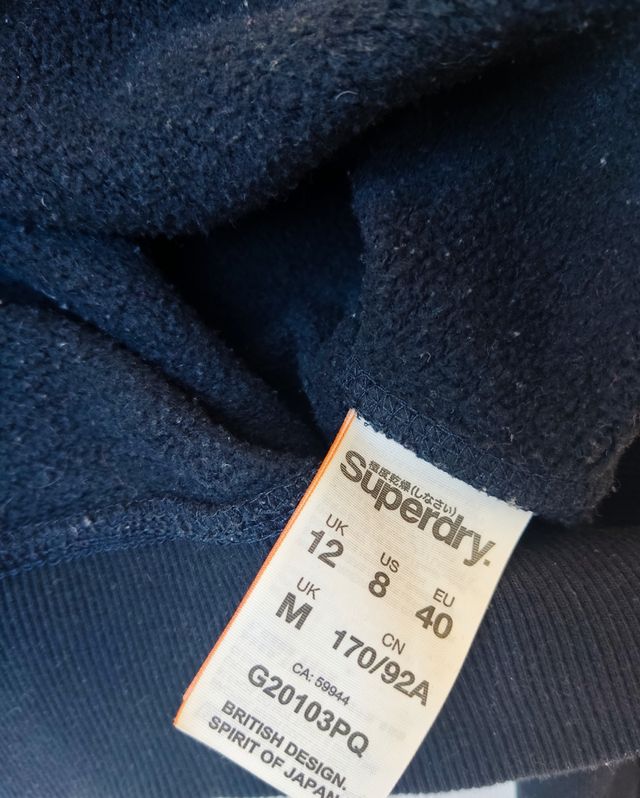 Sudadera negra Superdry niñas talla M