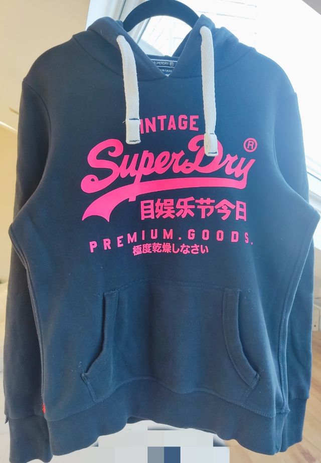 Sudadera negra Superdry niñas talla M