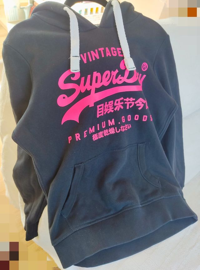 Sudadera negra Superdry niñas talla M