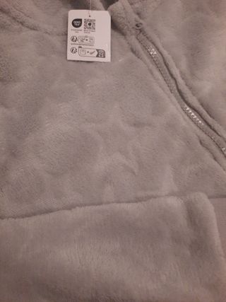 Pijama entero gris cremallera capucha