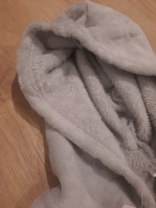 Pijama entero gris cremallera capucha