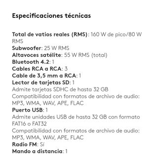 Altavoces 5.1 Logitech Z607 
