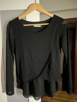 CAMISETA/JERSEY FINO NEGRO Talla S/36
