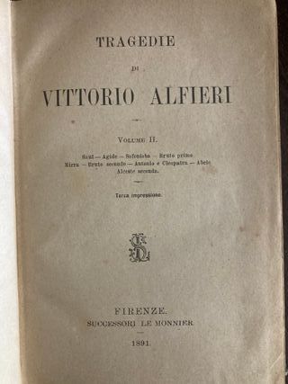 Libri antichi e rari - Dante, Alfieri, Ariosto