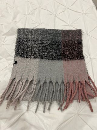 Bufanda tipo borreguillo Rosa y Gris